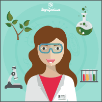 Imagen una mujer vestida con bata y diversos artilugios que sirve como ilustración para el artículo sobre la teoría de las inteligencias múltiples de Howard Gardner.