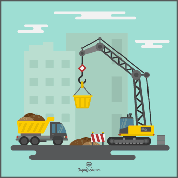 Ilustración 4 del artículo sobre los problemas de cambio o problemas aditivos de cambio Imagen de máquinas trabajando en la construcción que sirve para ilustrar el artículo sobre problemas de cambio o problemas aditivos de cambio