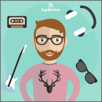 Imagen de un hombre, auriculares, cinta, gafas y guitarra que sirve como ilustración para el artículo sobre la teoría de las inteligencias múltiples de Howard Gardner.