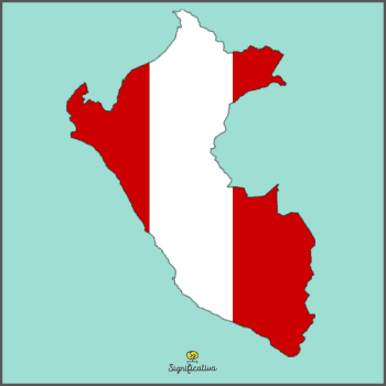 Imagen de un mapa de Perú con los colores de su bandera que sirve como ilustración para el artículo Miss Perú 2018
